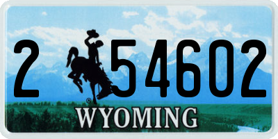 WY license plate 254602