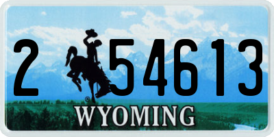 WY license plate 254613