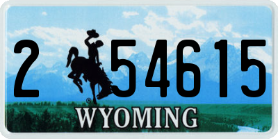 WY license plate 254615