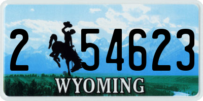 WY license plate 254623