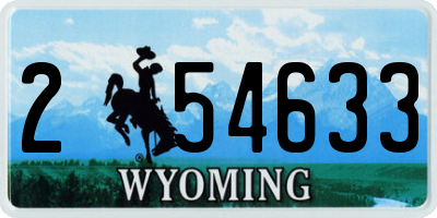 WY license plate 254633