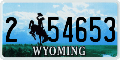 WY license plate 254653