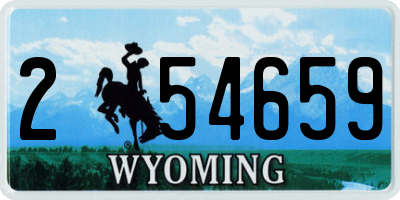 WY license plate 254659