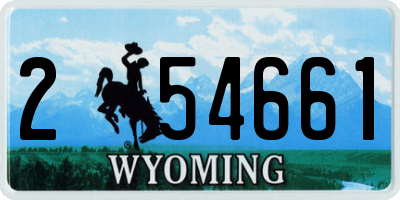 WY license plate 254661