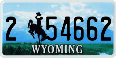 WY license plate 254662