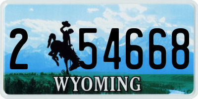 WY license plate 254668