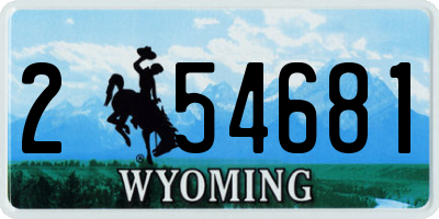 WY license plate 254681