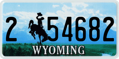 WY license plate 254682