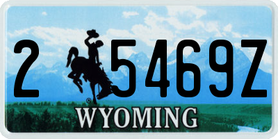 WY license plate 25469Z