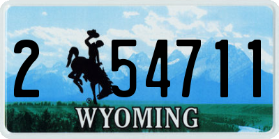 WY license plate 254711