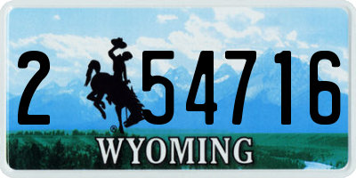 WY license plate 254716