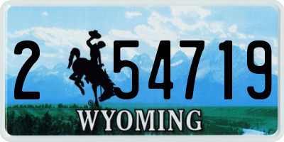 WY license plate 254719