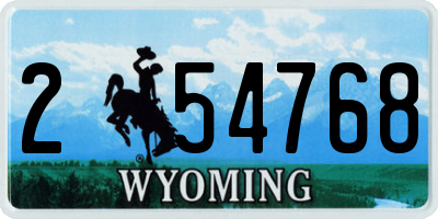 WY license plate 254768