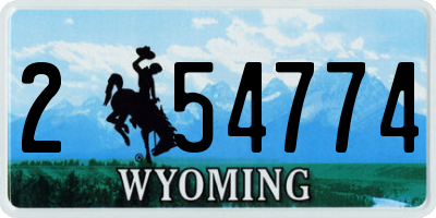 WY license plate 254774