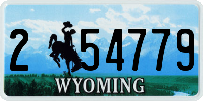WY license plate 254779