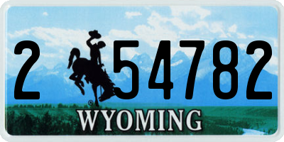 WY license plate 254782