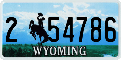 WY license plate 254786