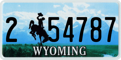 WY license plate 254787