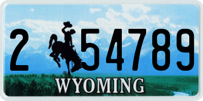WY license plate 254789