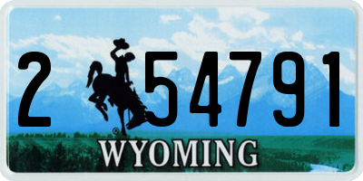 WY license plate 254791