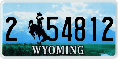 WY license plate 254812