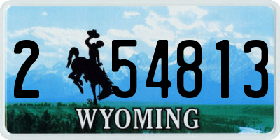 WY license plate 254813