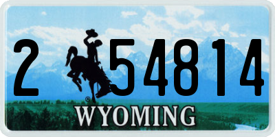 WY license plate 254814