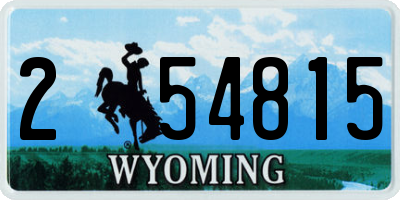 WY license plate 254815