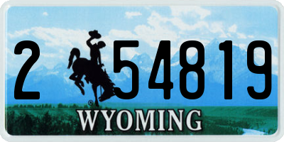 WY license plate 254819