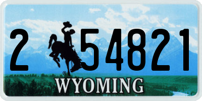WY license plate 254821
