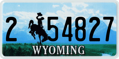WY license plate 254827