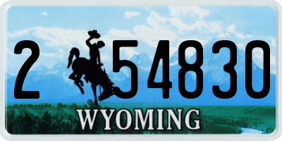 WY license plate 254830