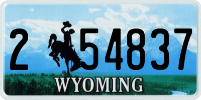 WY license plate 254837