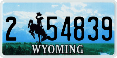 WY license plate 254839
