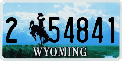 WY license plate 254841