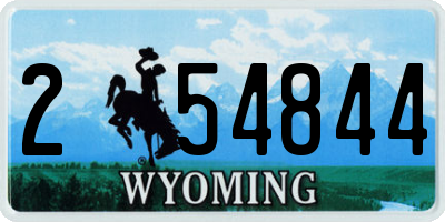 WY license plate 254844