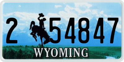 WY license plate 254847