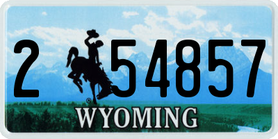 WY license plate 254857