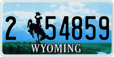WY license plate 254859