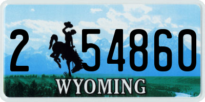 WY license plate 254860