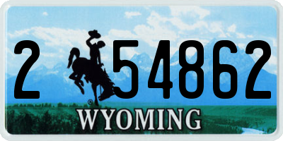 WY license plate 254862