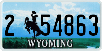 WY license plate 254863
