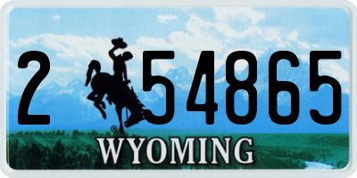 WY license plate 254865