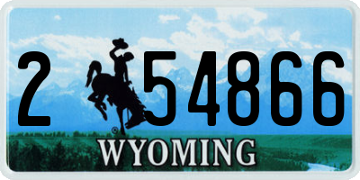 WY license plate 254866