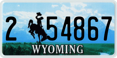 WY license plate 254867