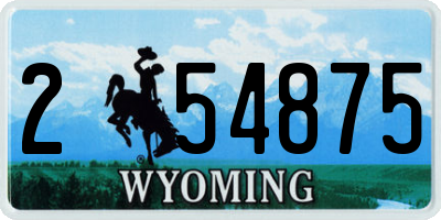 WY license plate 254875