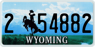 WY license plate 254882
