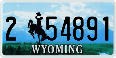 WY license plate 254891