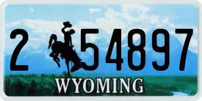 WY license plate 254897