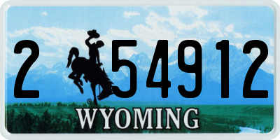 WY license plate 254912